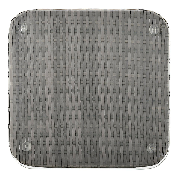 Manhattan Comfort Cannes Rope Wicker 3-Piece Patio Conversation Set - Cream