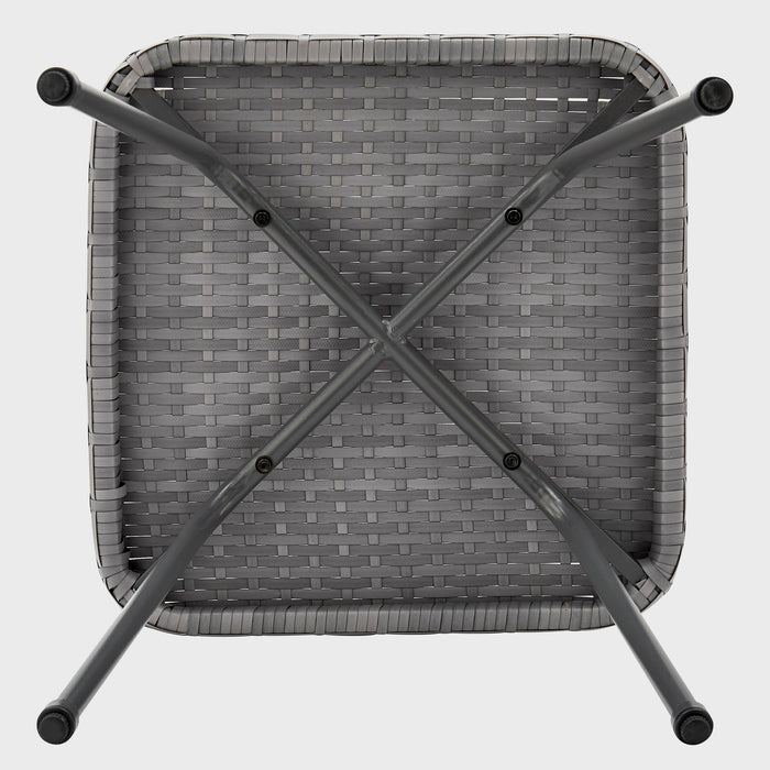 Manhattan Comfort Cannes Rope Wicker 3-Piece Patio Conversation Set - Cream