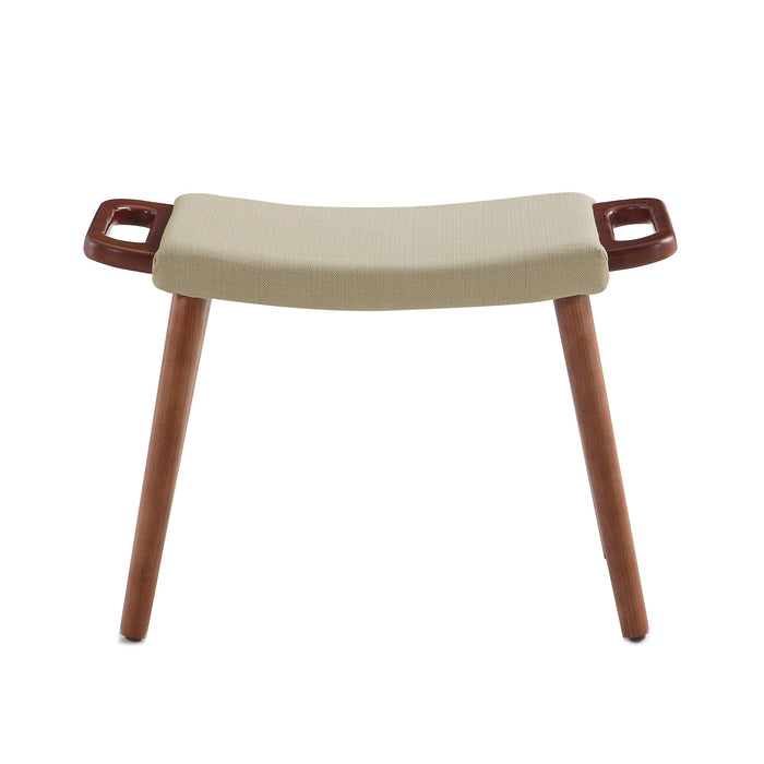 Manhattan Comfort Geta Ottoman - Barley & Antique Walnut