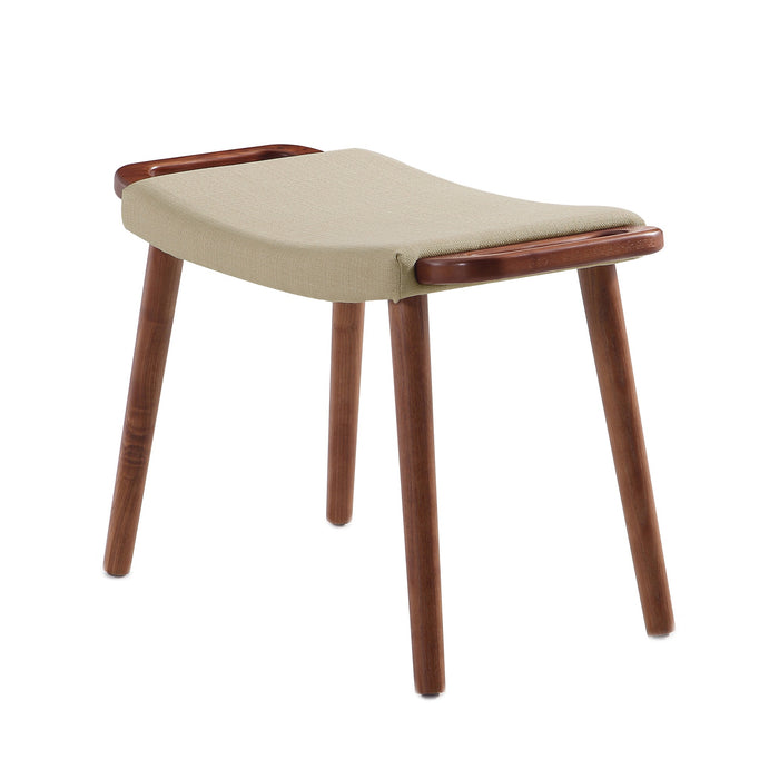 Manhattan Comfort Geta Ottoman - Barley & Antique Walnut