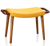 Manhattan Comfort Geta Ottoman - Yellow & Antique Walnut