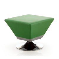 Manhattan Comfort Diamond Polished Chrome Swivel Ottoman - Green
