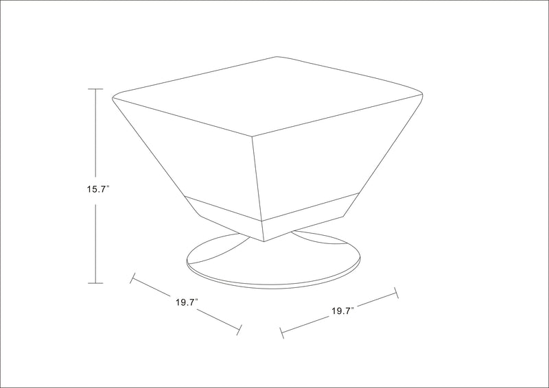 Manhattan Comfort Diamond Polished Chrome Swivel Ottoman - Red