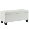 Pleather Impression Bench with Storage White