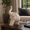 8” Contemporary Elephant Figurine – White | Figurine d’éléphant contemporaine de 8 po - blanche