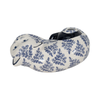 4” Ceramic Sleeping Chinoiserie Cat – Blue  | Chat endormi de 4 po en céramique de style chinoiserie - bleu