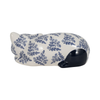 4” Ceramic Sleeping Chinoiserie Cat – Blue  | Chat endormi de 4 po en céramique de style chinoiserie - bleu