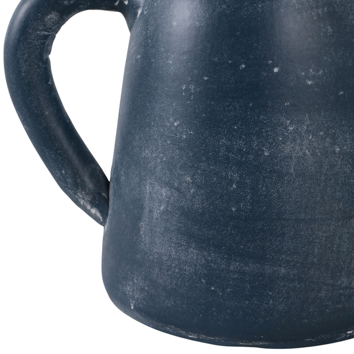 8.75” Terracotta Vase with Handle – Blue 