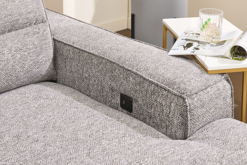 Shaquille O’Neal Home Prestige 6-Piece Sectional with Power Reclining – Grey