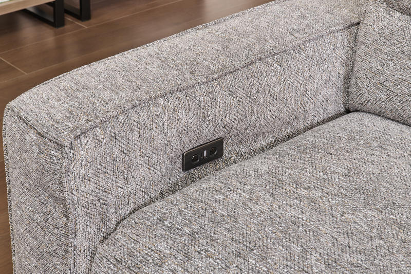Shaquille O’Neal Home Prestige 6-Piece Sectional with Power Reclining – Grey