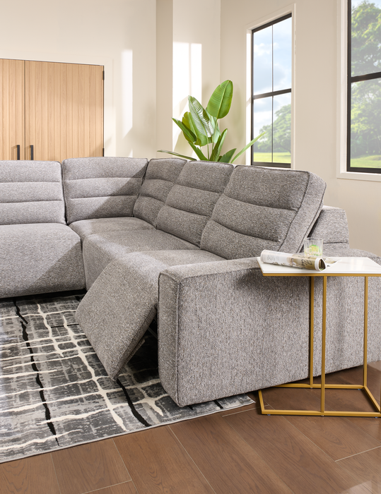 Shaquille O’Neal Home Prestige 6-Piece Sectional with Power Reclining – Grey