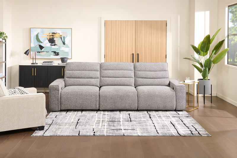 Shaquille O’Neal Home Prestige 3-Piece Power Reclining Sofa – Grey 