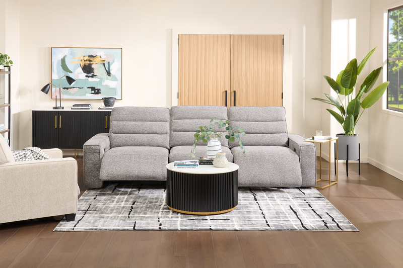Shaquille O’Neal Home Prestige 3-Piece Power Reclining Sofa – Grey 