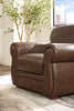 Chateau d’Ax Porto 45" Traditional Genuine Leather Accent Chair - Chocolate | Fauteuil d’appoint traditionnel Porto de Château d’Ax de 45 po en cuir véritable - chocolat