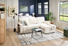 Pocket 2-piece Right-facing Linen-Look Fabric Sleeper Sectional with Storage - Beige | Sofa-lit sectionnel de droite Pocket 2 pièces en tissu d’apparence lin avec rangement - beige