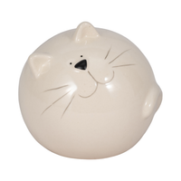 5” Ceramic Cat Orb Decoration – White