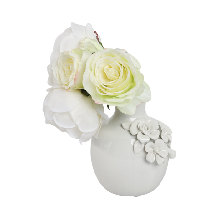 6.25” Ceramic Rose Bud Vase – White 