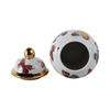 8.25” Ceramic Butterflies Temple Jar – White  | Pot temple de 8,25 po en céramique avec papillons - blanc