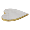 Marble Heart Tray with Gold Edges – White | Plateau en forme de cœur en marbre avec bordures dorées - blanc