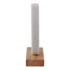 Marble 8.25” Horseshoe Sculpture with Wood Base – White | Sculpture de fer à cheval de 8,25 po en marbre avec base en bois - blanche