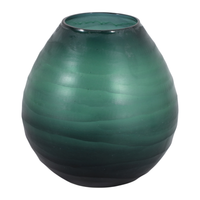 7.5” Modern Etched Glass Vase – Green
