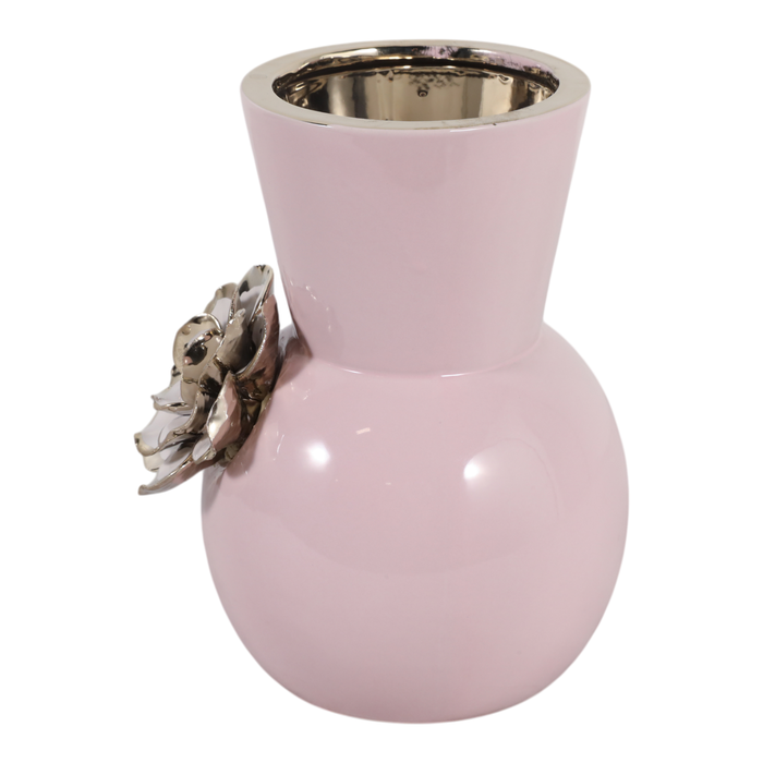 9” Ceramic Blush Flower Vase – Pink 