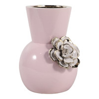 9” Ceramic Blush Flower Vase – Pink  