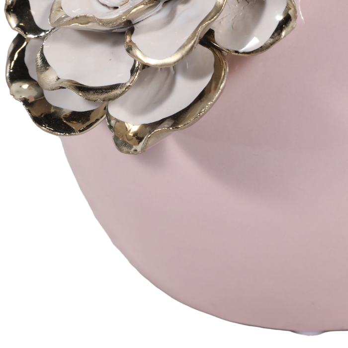9” Ceramic Blush Flower Vase – Pink 