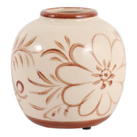 6” Ceramic Hand Painted Flower Vase – Light Brown  
