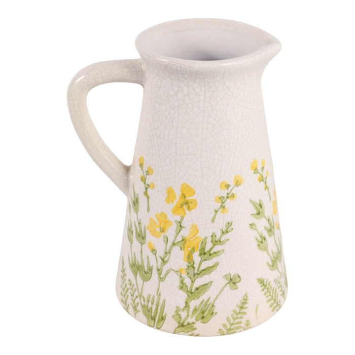 10” Ceramic Flower Field Pitcher – Multi-Colour