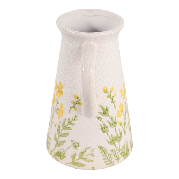 10” Ceramic Flower Field Pitcher – Multi-Colour