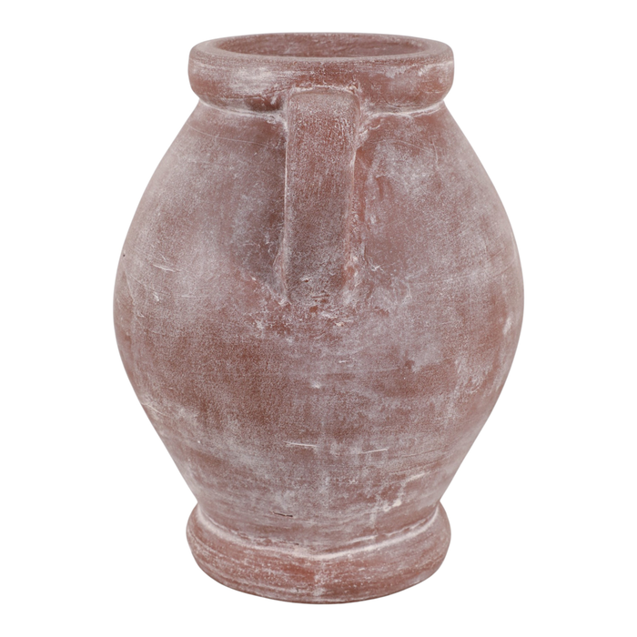 10” Terracotta Vase with Handle – Mauve 