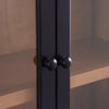 Kort & Co Aeris 36" Arched Curio Cabinet with Glass Doors – Matte Black and Natural Oak  | Armoire vitrée arquée Aeris de Kort & Co. avec portes en verre - noir mat et chêne naturel