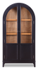 Kort & Co Aeris 36" Arched Curio Cabinet with Glass Doors – Matte Black and Natural Oak  | Armoire vitrée arquée Aeris de Kort & Co. avec portes en verre - noir mat et chêne naturel
