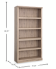Alcott 35.28” 5-Shelf Bookcase with 3 Adjustable Shelves - Laurel Oak | Bibliothèque Alcott de 35,28 po à 5 tablettes dont 3 tablettes réglables - chêne Laurel