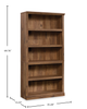 Alcott 35.28” 5-Shelf Bookcase with 3 Adjustable Shelves -Vintage Oak | Bibliothèque Alcott de 35,28 po à 5 tablettes dont 3 tablettes réglables - chêne antique