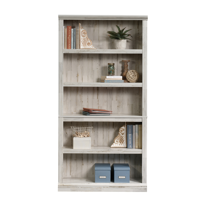 Alcott 35.28” 5-Shelf Bookcase with 3 Adjustable Shelves - White Plank