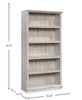 Alcott 35.28” 5-Shelf Bookcase with 3 Adjustable Shelves -White Plank | Bibliothèque Alcott de 35,28 po à 5 tablettes dont 3 tablettes réglables - bois blanc