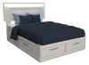 Alpine Platform Storage Bed with Headboard & Frame, LED, Made in Canada, White - Full Size