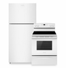 Amana 30" 19.3 Cu. Ft. Top-Freezer Refrigerator and 4.8 Cu. Ft. Electric Range – White | Réfrigérateur de 19,3 pi3 et de 30 po à congélateur supérieur et cuisinière électrique de 4,8 pi3 d’Amana - blanc