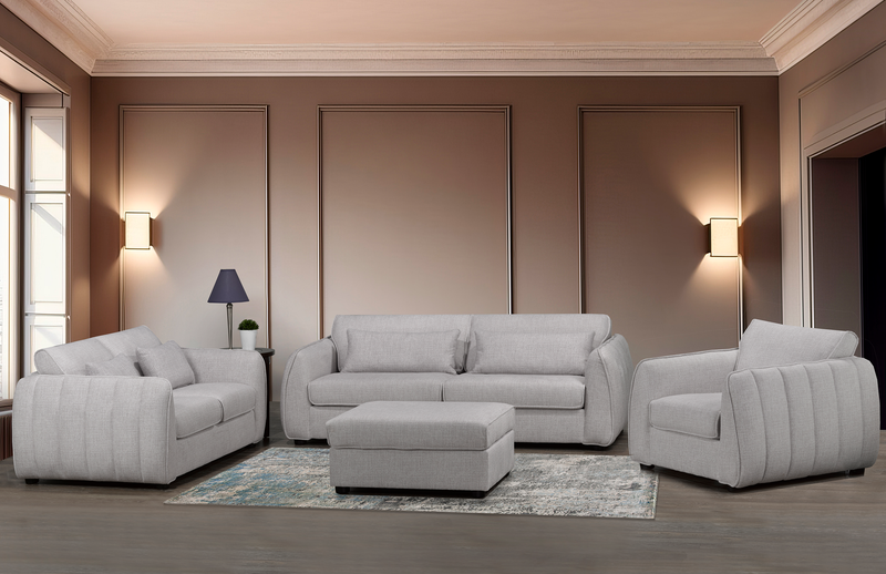Made in Canada Annex 40” Fabric Chair with Accent Pillows - Grey