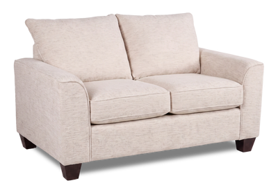 Made in Canada Customizable Sofa Lab Arc  63" Fabric Loveseat – Chenille White | Causeuse personnalisable Roll de Sofa Lab de 63 po fabriqué au Canada en tissu - Chenille White