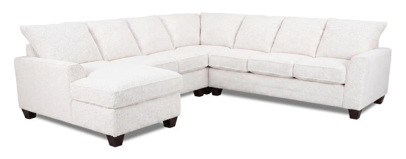 Made in Canada Customizable Sofa Lab Arc 4-Piece Left-Facing Sectional with Chaise - Teddy Snow