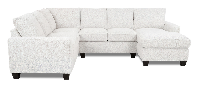 Made in Canada Customizable Sofa Lab Arc 3 Piece Right-Facing Fabric Sectional with Chaise – Teddy Snow