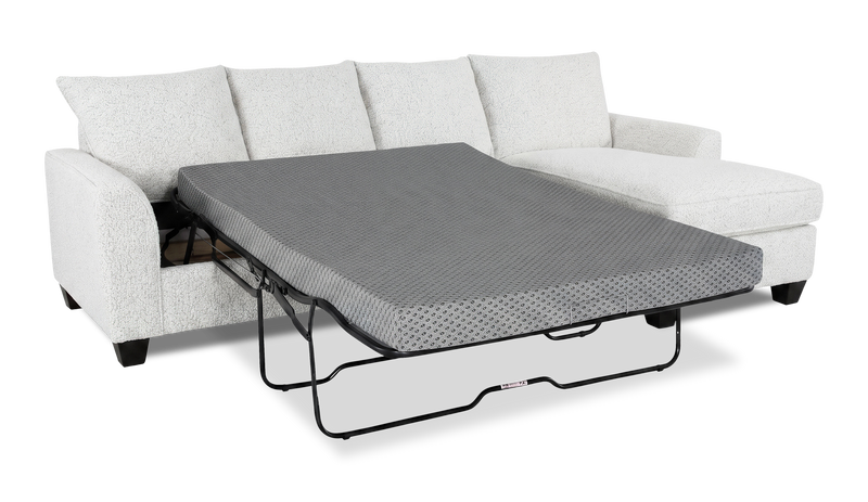Made in Canada Customizable Sofa Lab Arc Fabric Right-Facing Sofabed Sectional - Teddy Snow