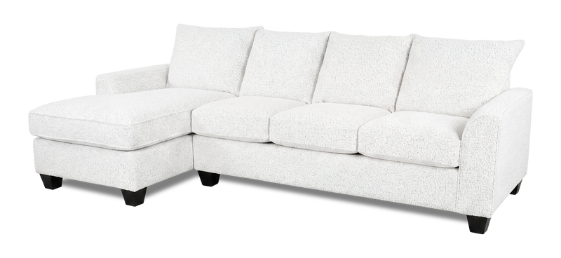 Made in Canada Customizable Sofa Lab Arc Fabric Left-Facing Sofabed Sectional - Teddy Snow