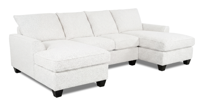 Made in Canada Customizable Sofa Lab Arc Fabric Double Chaise Sectional - Teddy Snow
