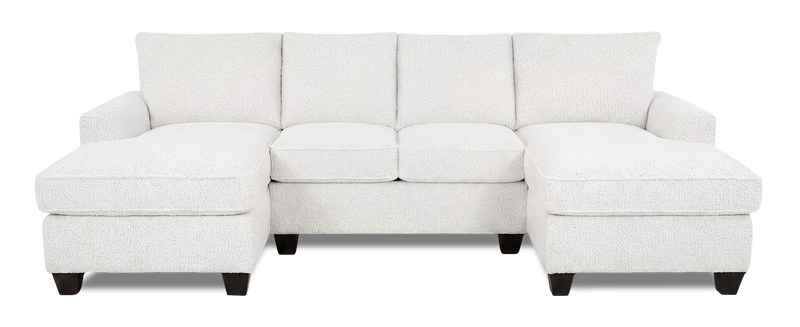 Made in Canada Customizable Sofa Lab Arc Fabric Double Chaise Sectional - Teddy Snow
