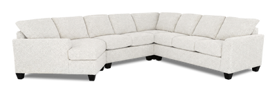 Made in Canada Customizable Sofa Lab Arc 4-Piece Left-Facing Sectional with Cuddler - Teddy Riverrock | Sofa sectionnel de gauche 4 pièces avec fauteuil enveloppant personnalisable Arc de Sofa Lab fabriqué au Canada en tissu - Teddy Riverrock