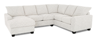 Made in Canada Customizable Sofa Lab Arc 3 Piece Left-Facing Fabric Sectional with Chaise - Teddy Riverrock 